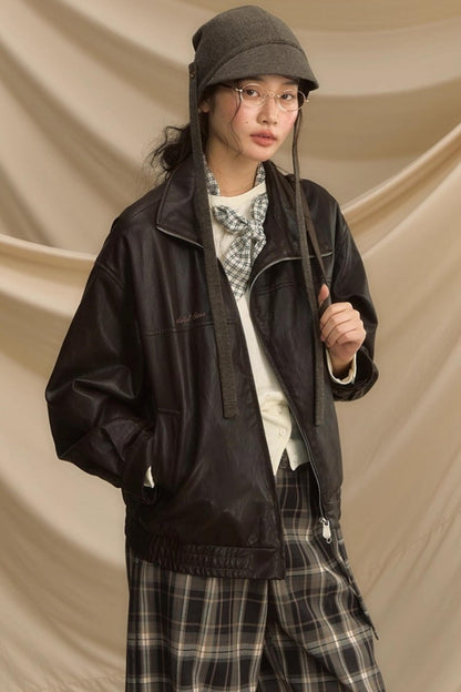 Ultra-Soft Vintage Brown Leather Womens Flight Jacket