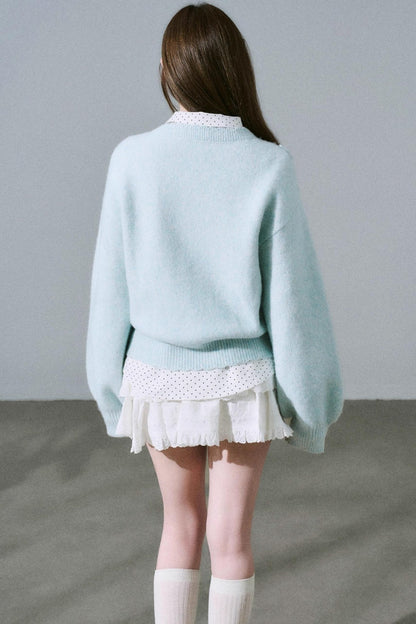 Moonlight Silhouette Sweet Wool Cardigan