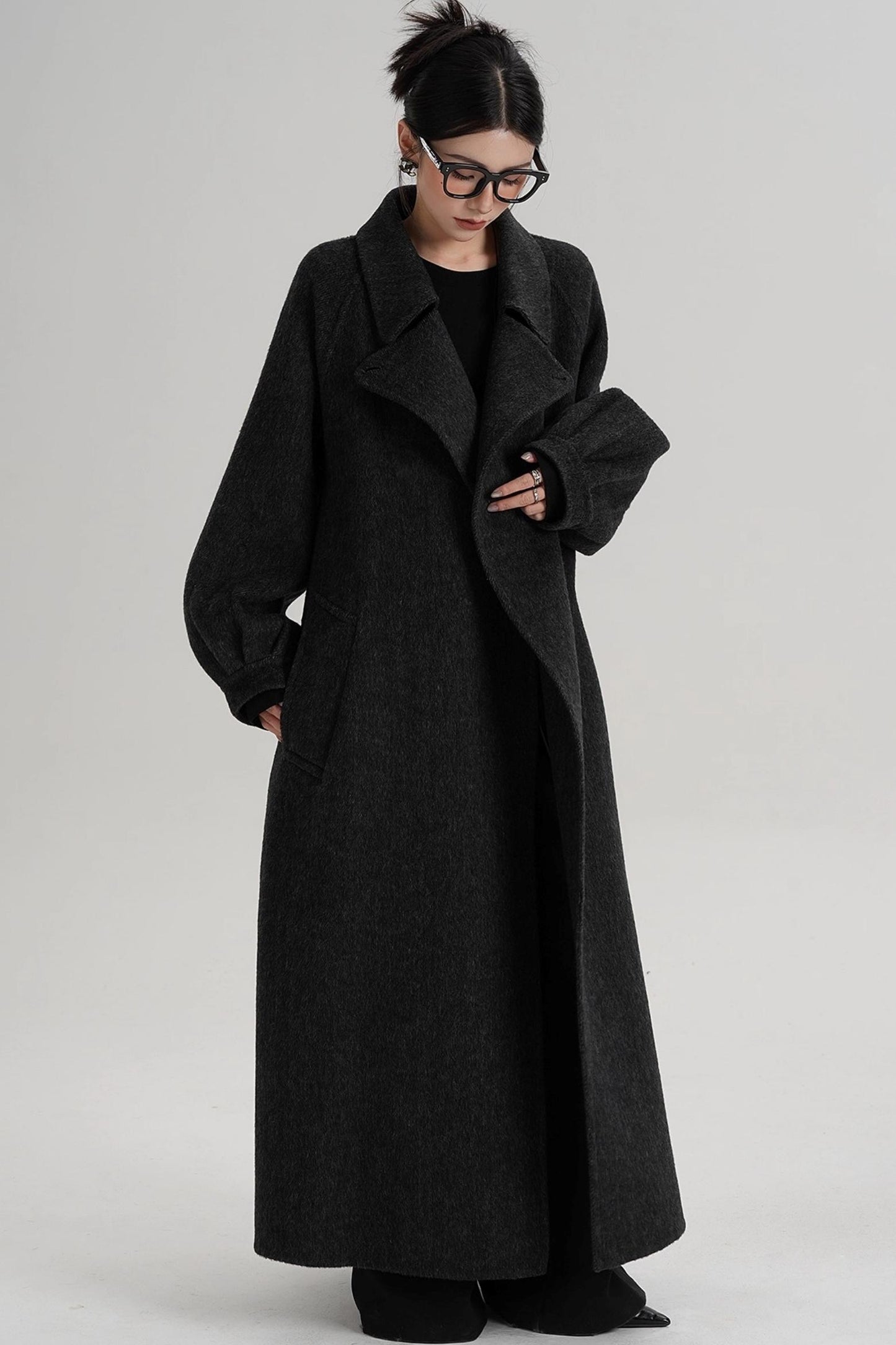 Temperament Back Slit Wool Coat
