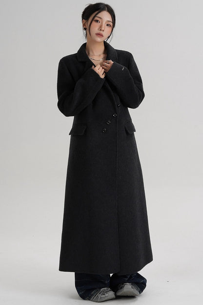 Reversible Long Shoulder Wool Coat