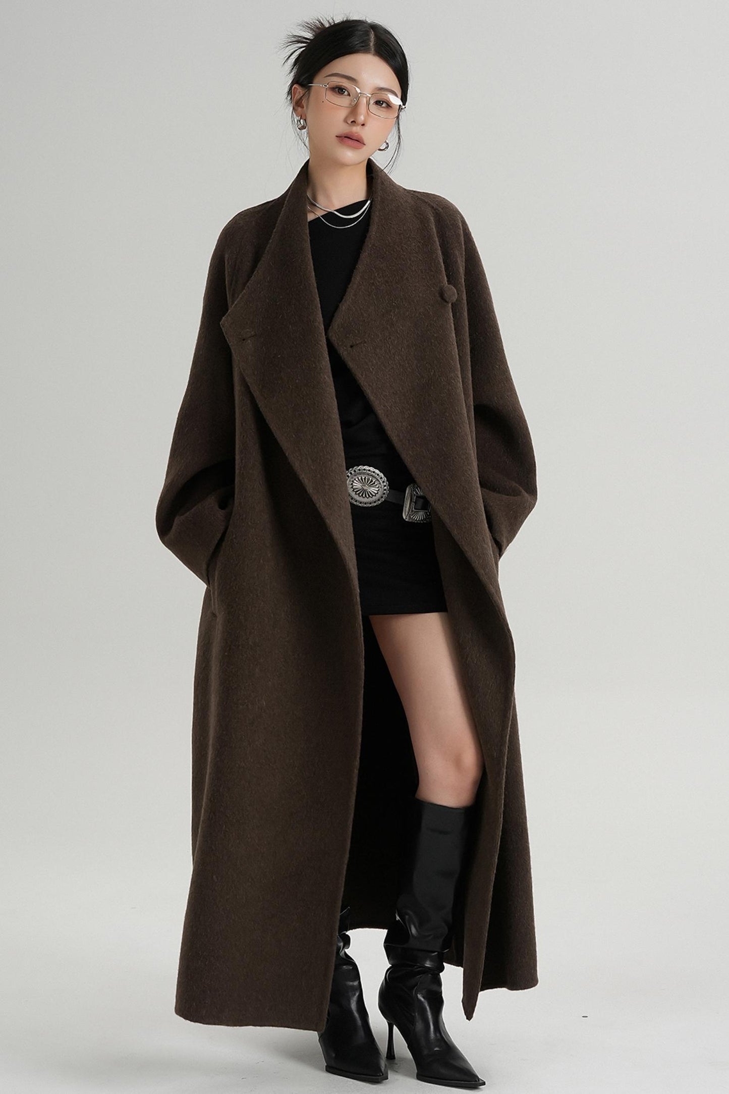 Temperament Coffee Wool Coat