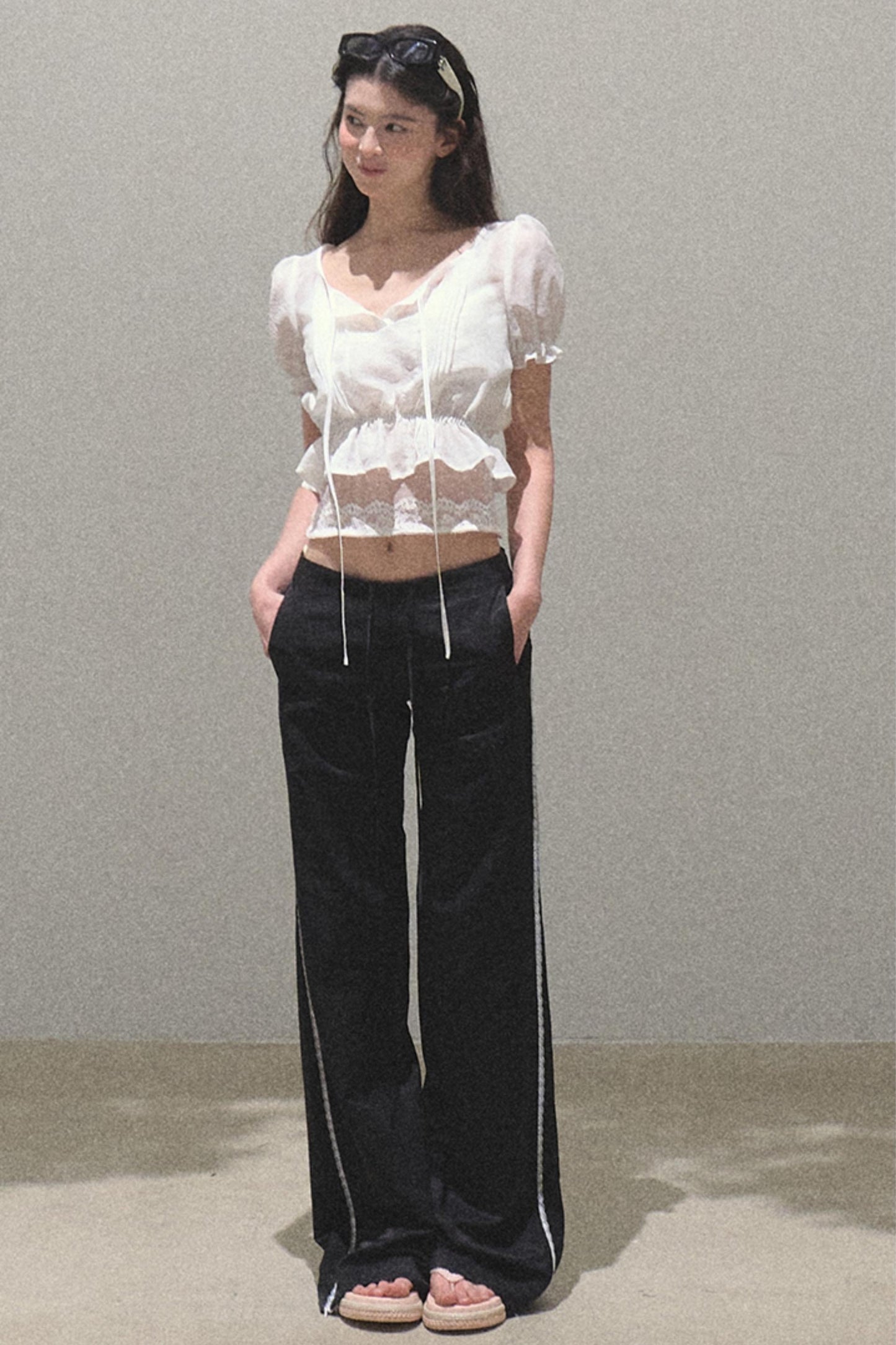 Copper Lace Wide Leg Pants