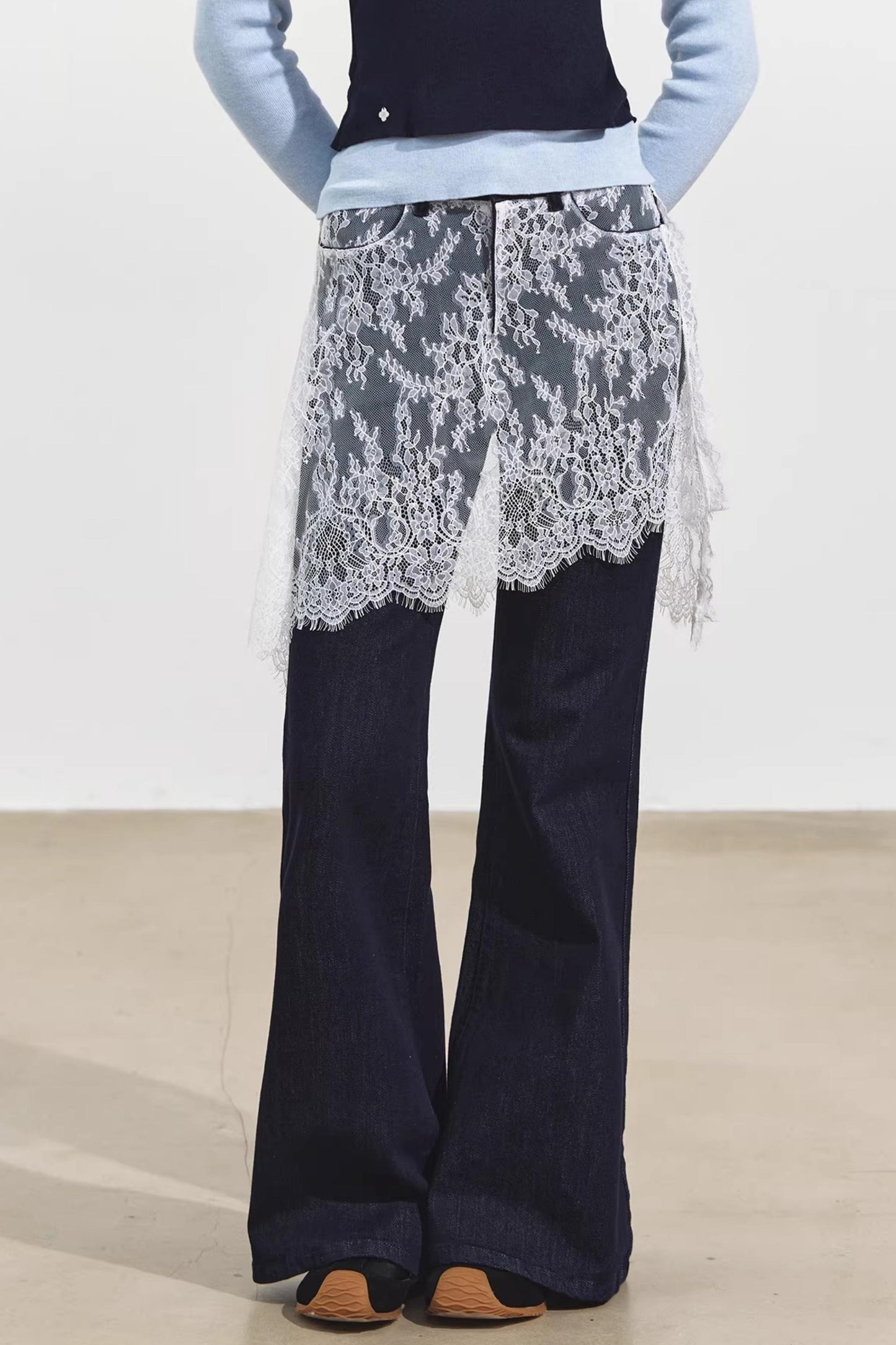 Plaid Collar Sweater Set-Up