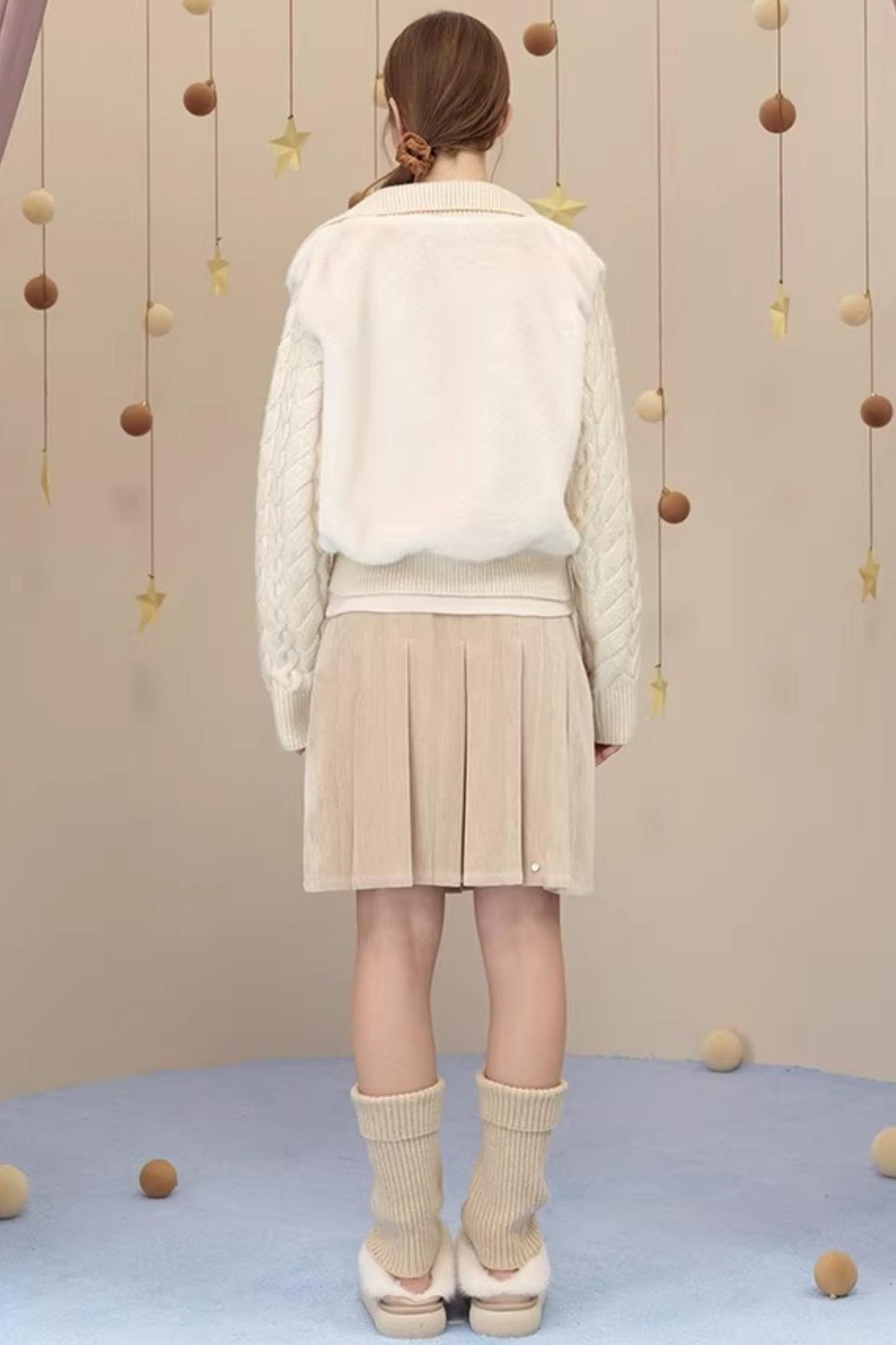 Reversible Suede Pleated Skirt