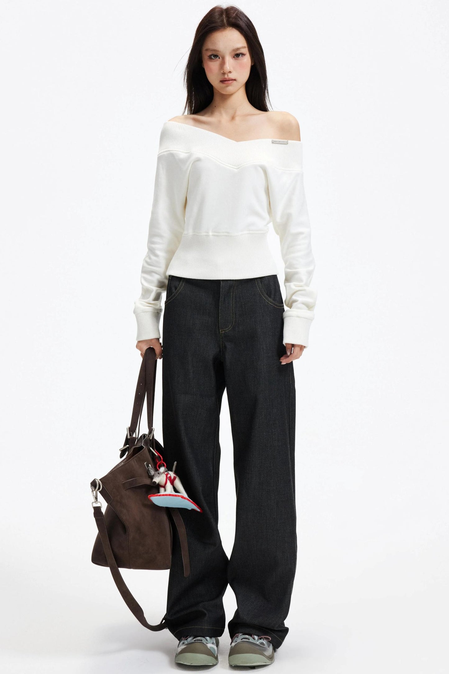 American Retro Off-Shoulder Sweater