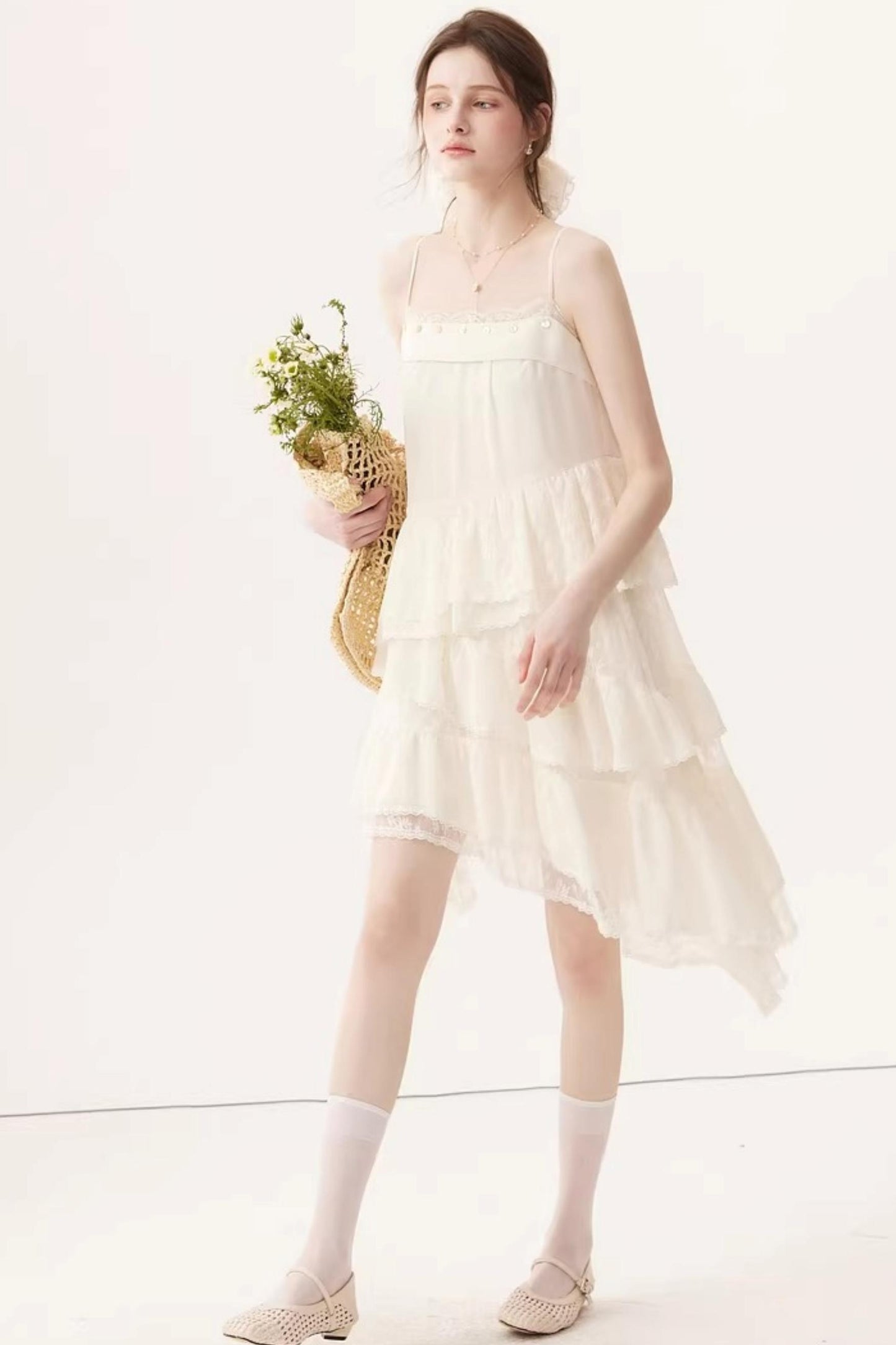 Sheer Irregular A-Line Dress