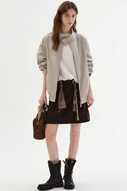 Thickened Knit Patchwork Skirt