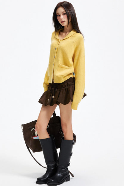 Pure Wool Raglan Cardigan