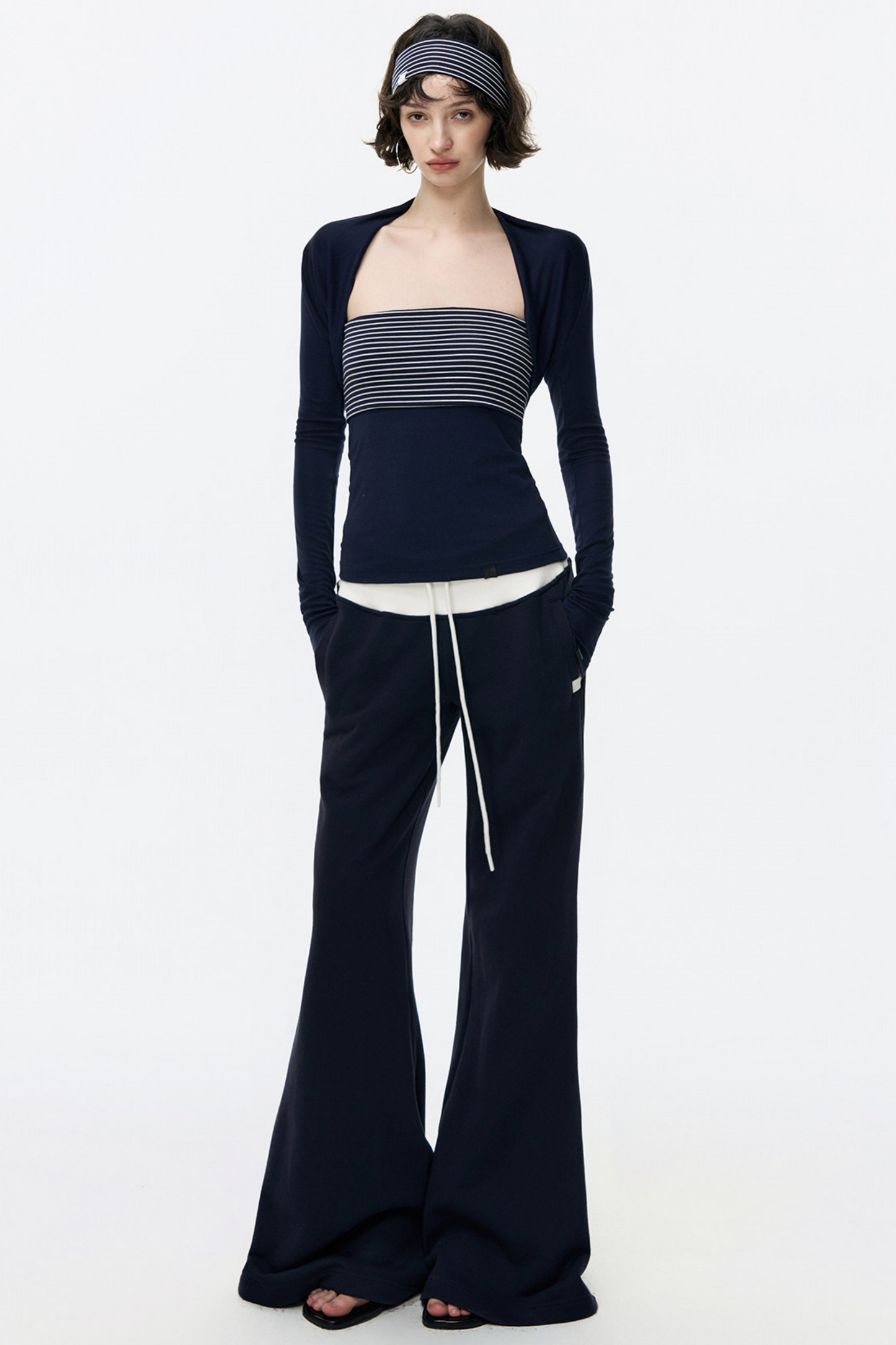 Color-Blocked Flared Pants