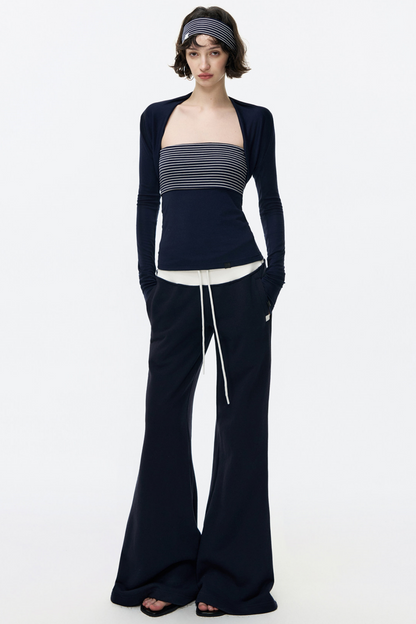 Color-Blocked Flared Pants