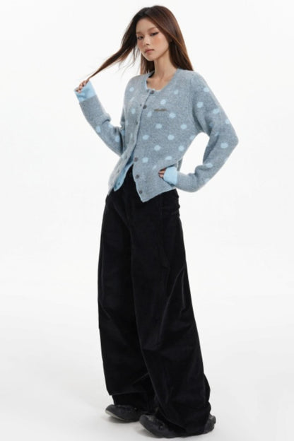 Fake Two-Piece Contrasting Knitted Cardigan