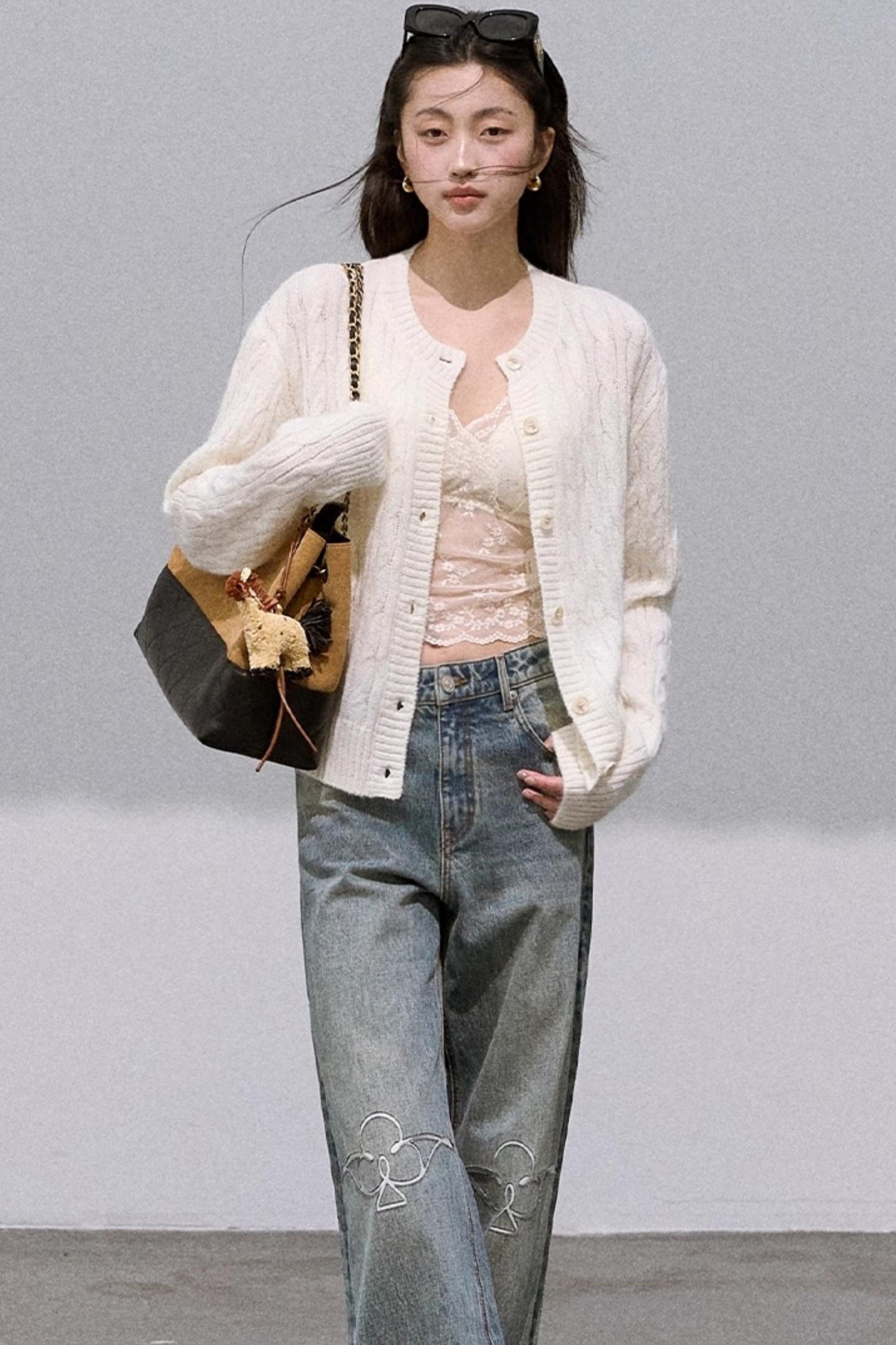 Gentle Mohair Wool Knit Cardigan