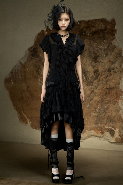 Asymmetrischer Rock mit hoher Taille