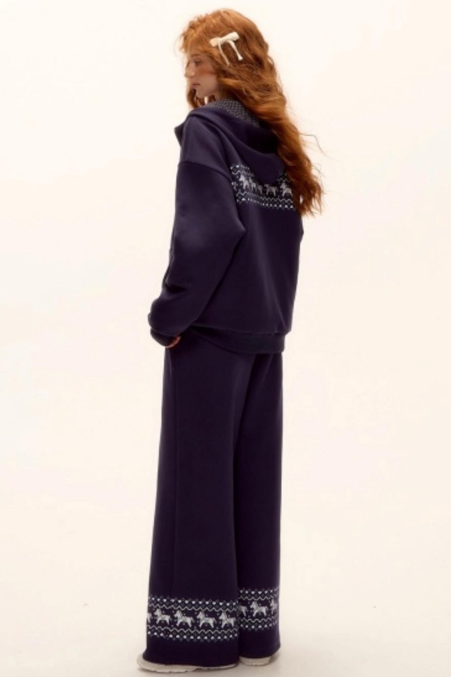 Fair Isle Quilted Jacket Pants Set-Up