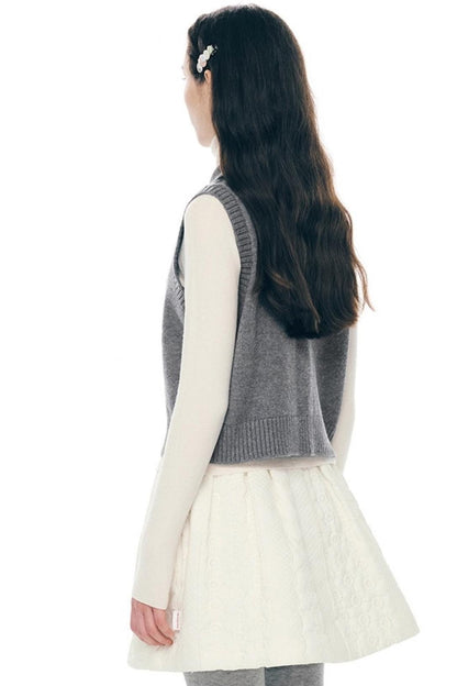 Love Color Notes Knitted Vest Jacket