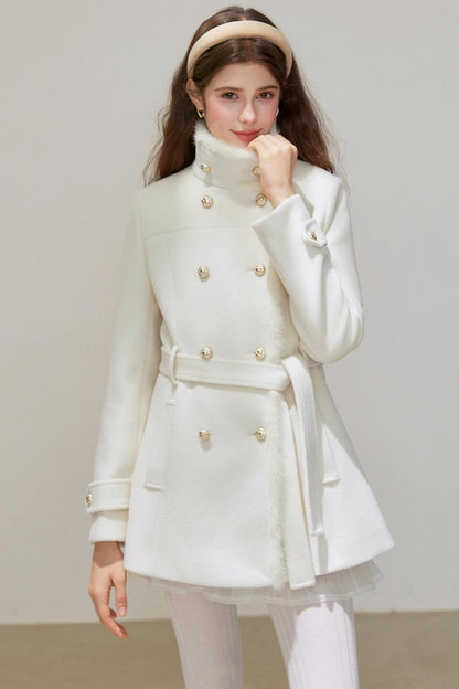 Winter Woolen Waist Slimming Coat