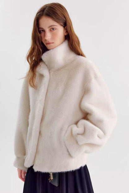 Faux Mink Fur Coat