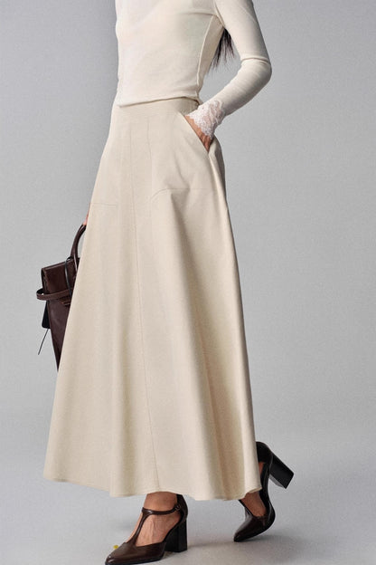 Mountains White A-Line Skirt