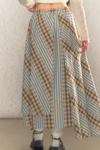 Elastischer Taillen-A-Linien-Maxikleid 