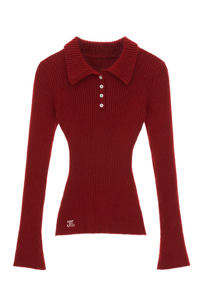 MAMC Taille Grube Streifen Basis Polo Weste Pullover Herbst neue Premium-Langarm-Strick trimmen Top