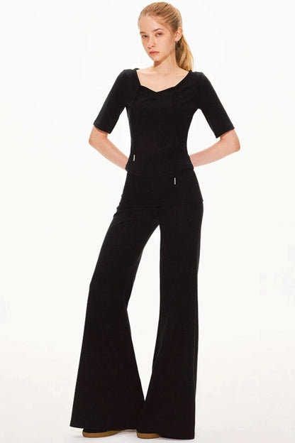 Lyocell Knit V-Neck Ensemble Set-Up
