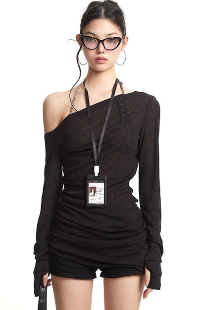 Slanted Shoulder Dress