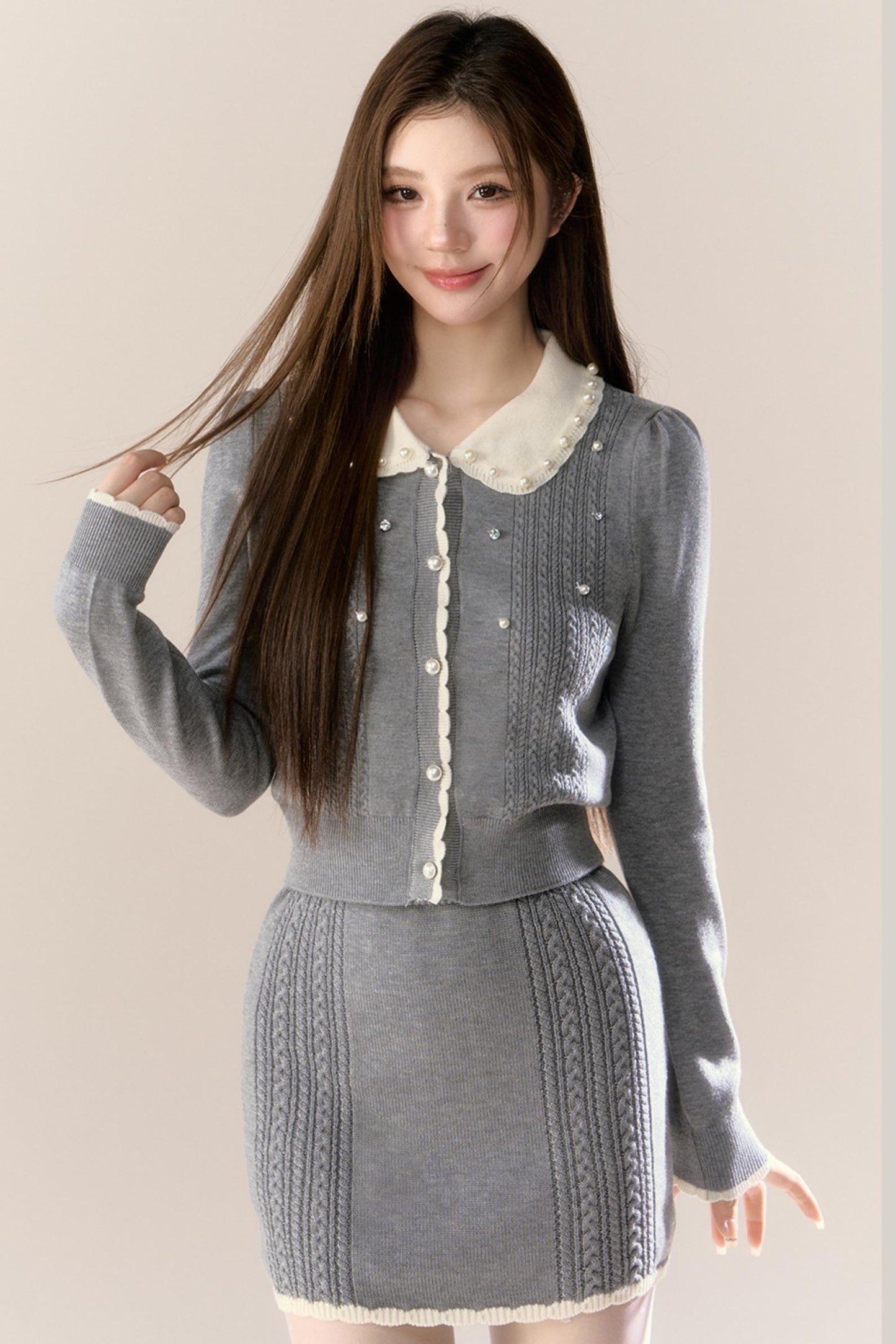Cherry Blossom Wool Knitted Set-Up