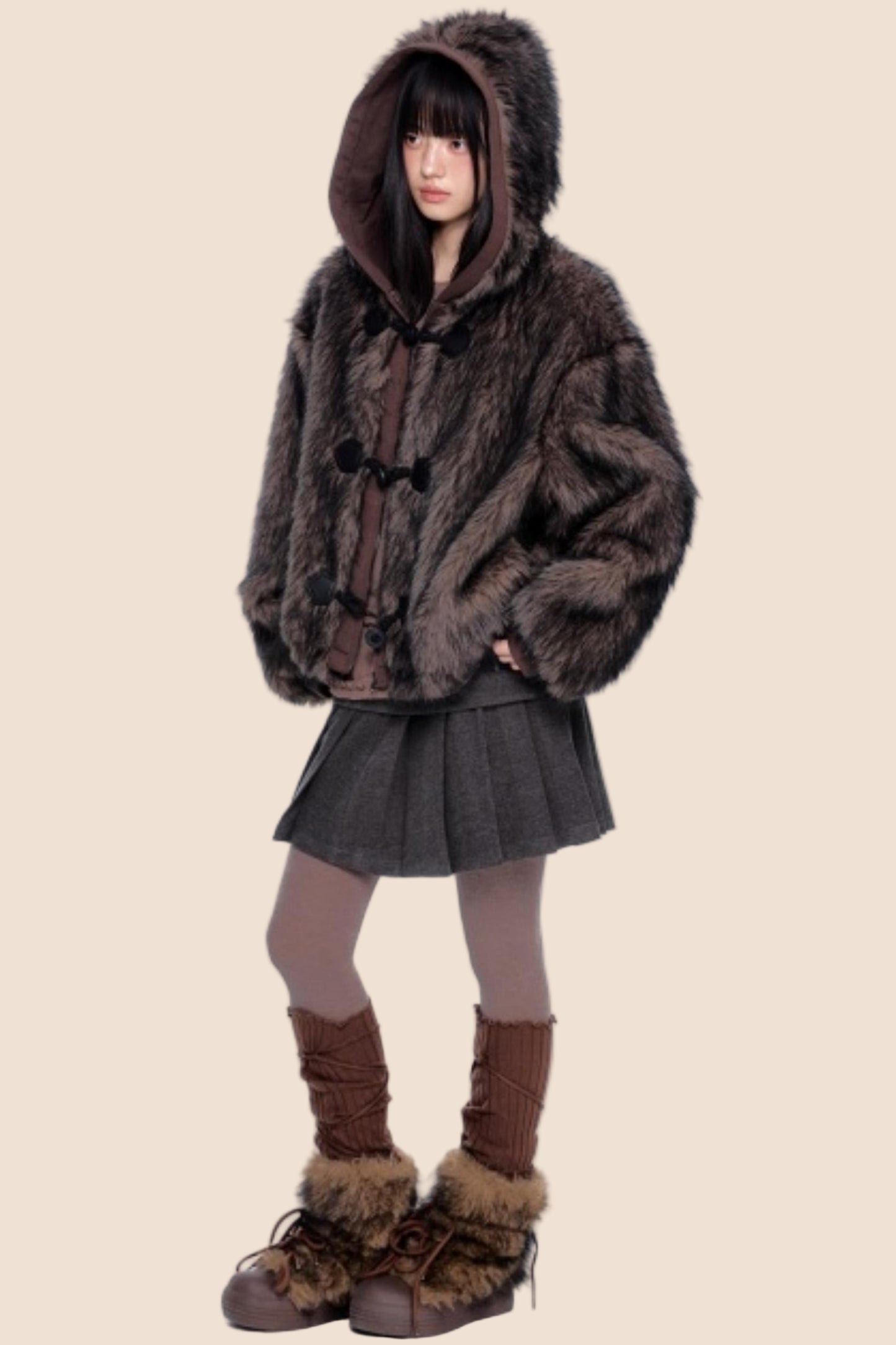Faux Fur Hooded Jacket