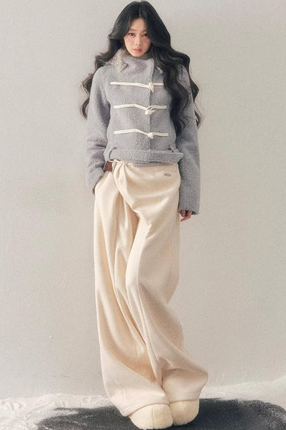 French Woolen Hooded Coat