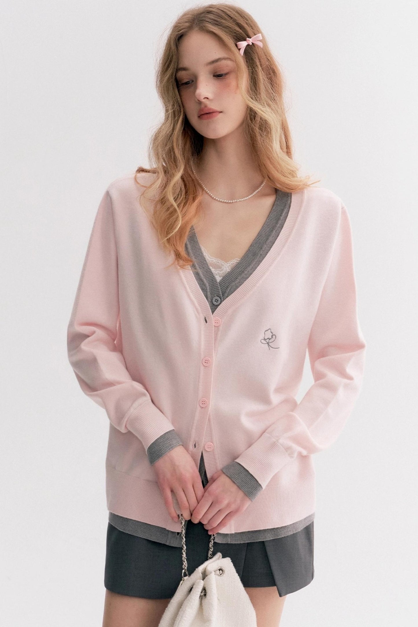 Soft Pink V-Neck Sweater