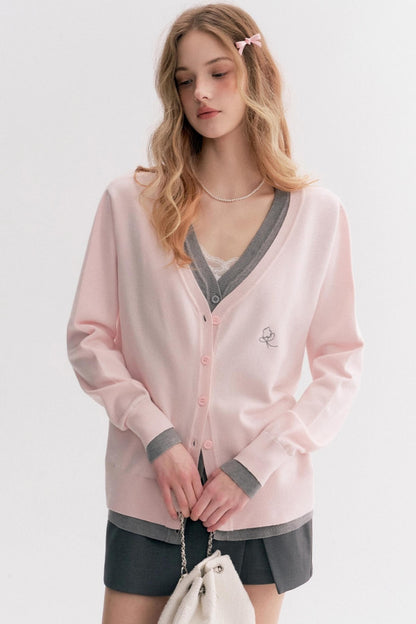Soft Pink V-Neck Sweater
