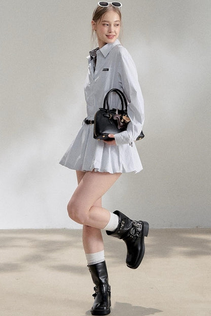 Sweater Shawl Plaid Shirt Dress