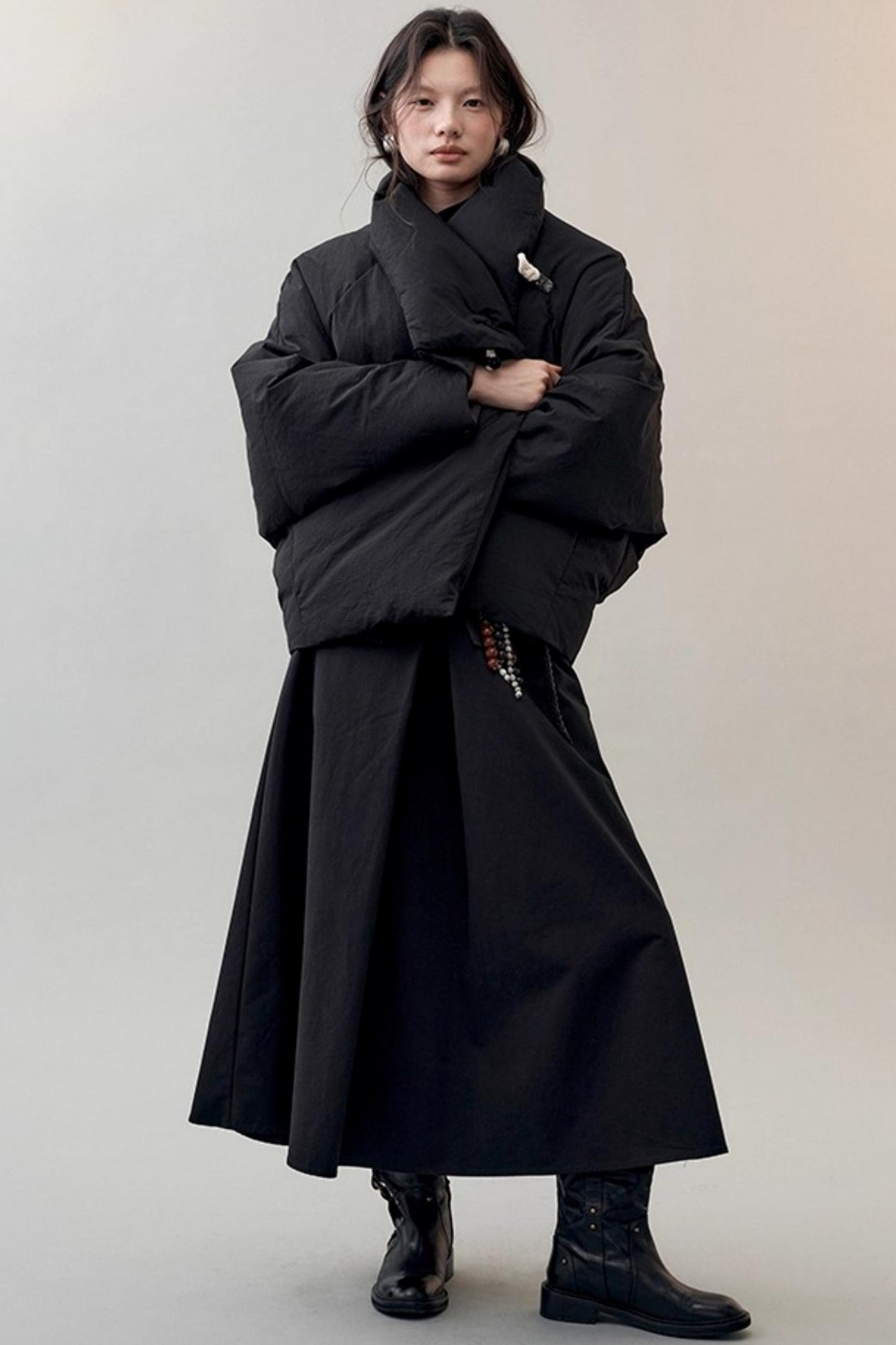 Chic Overlapping Waist Deconstructed Skirt