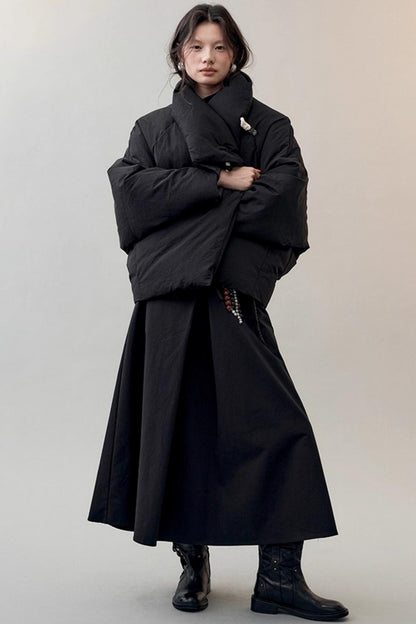 Chic Overlapping Waist Deconstructed Skirt