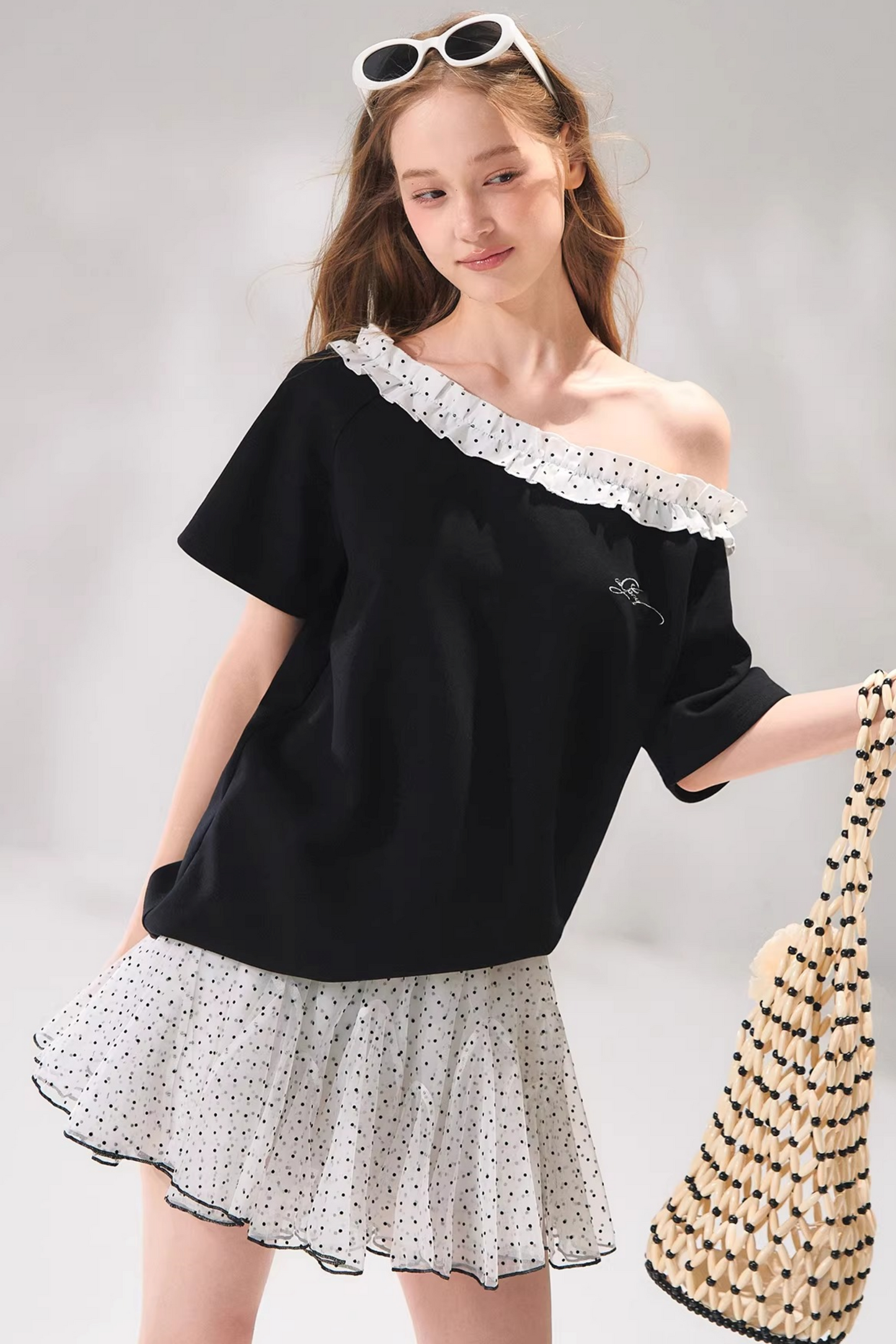 Velvet Polka Dot Skirt Set-Up