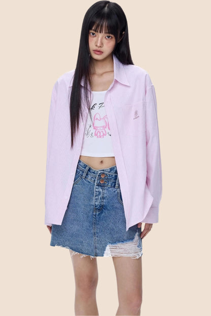 American Summer Stripe Shirt Top