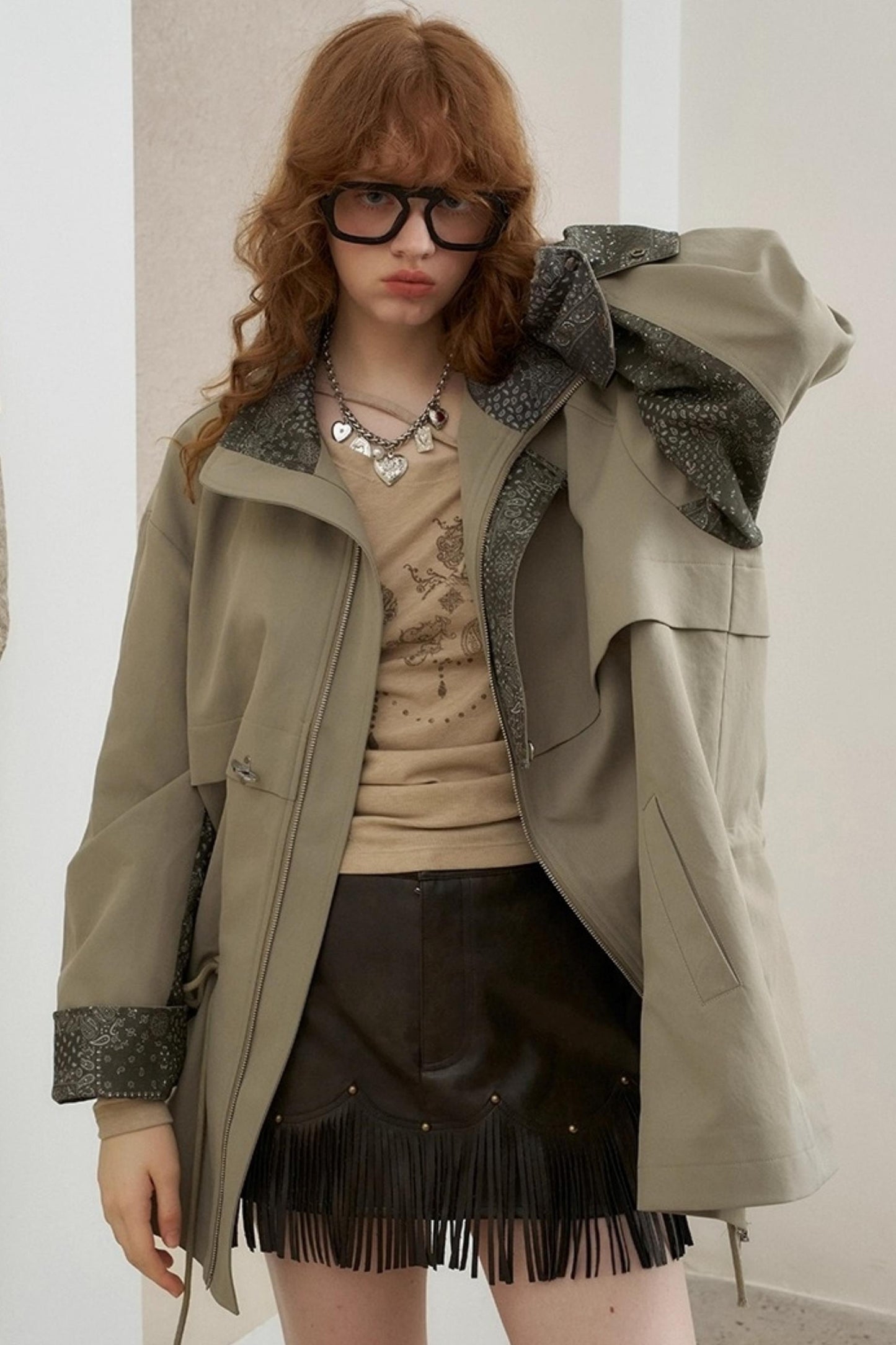 Cashew Flower Trench Coat