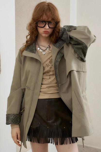 Cashew Flower Trench Coat