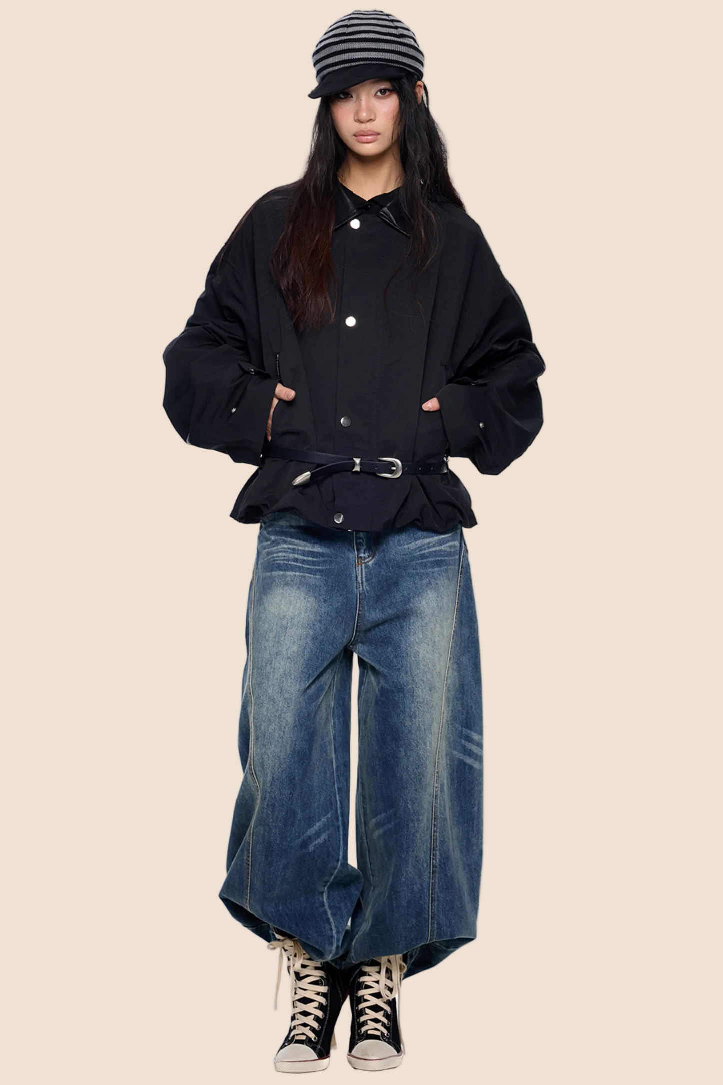 Leather Patchwork Embroidered Jacket