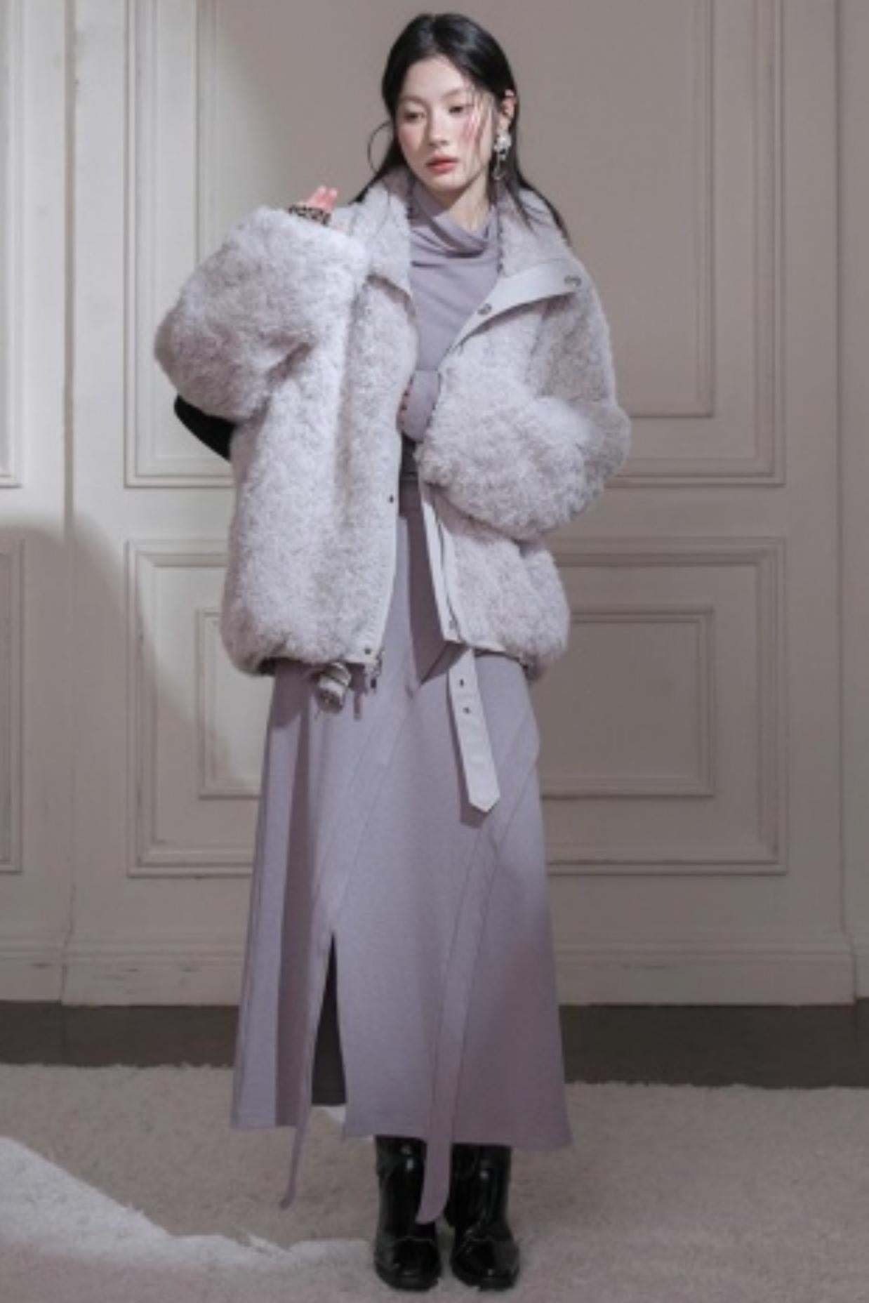 Gray Taro Tie-Dye Knit Set