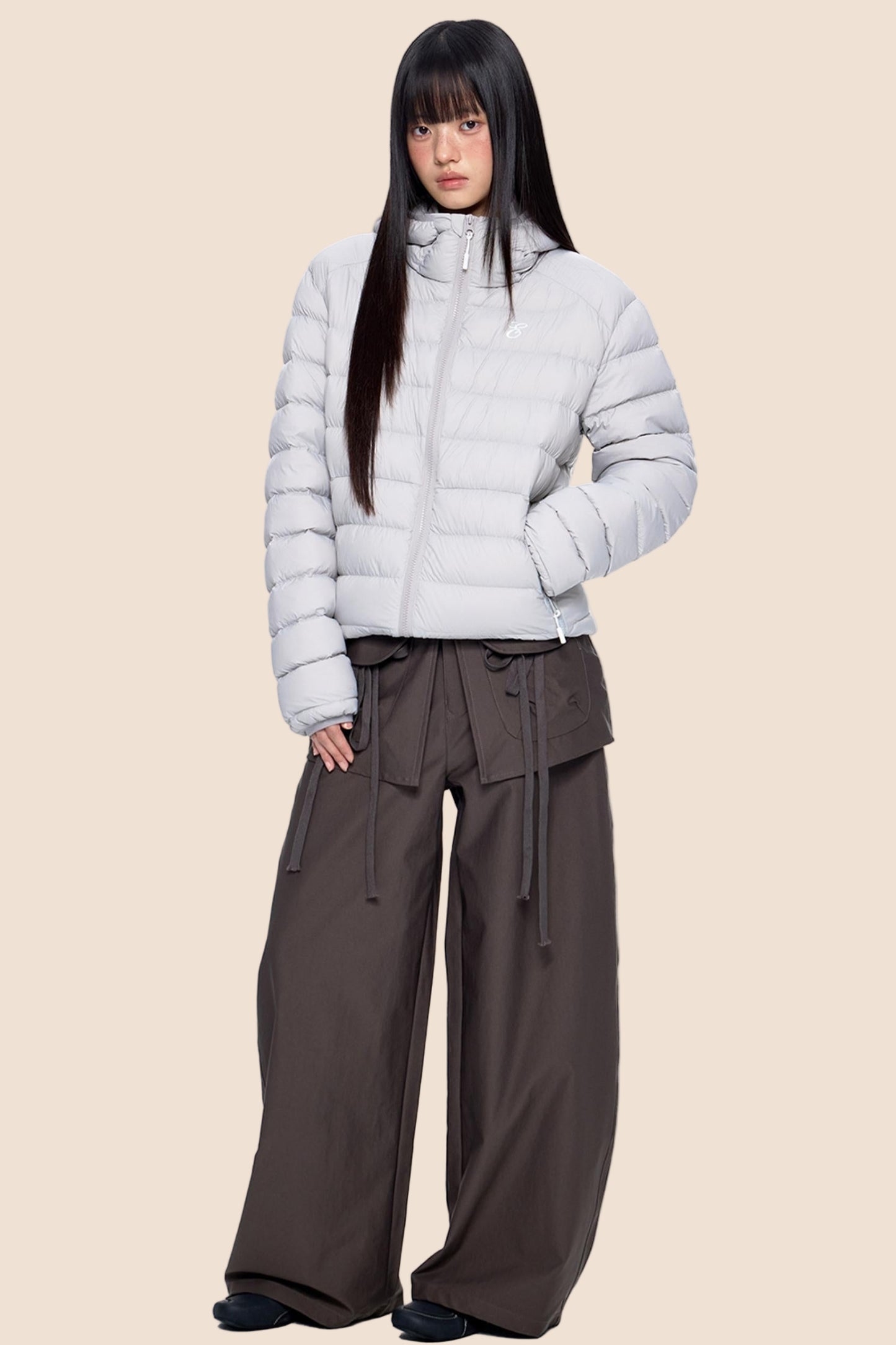 White Duck Down Hooded Jacket