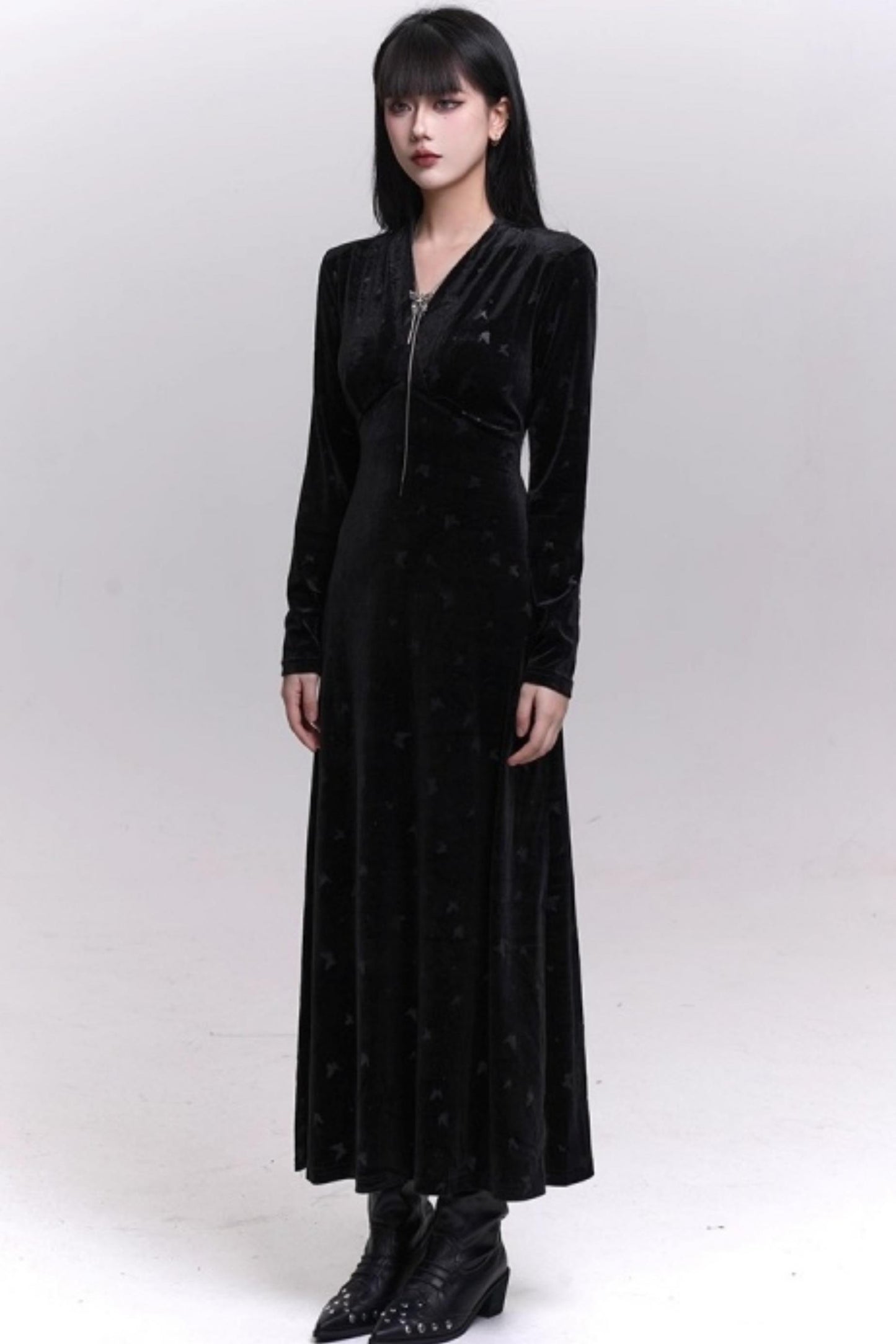 Black Velvet Butterfly Dress