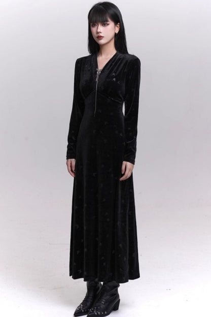 Black Velvet Butterfly Dress