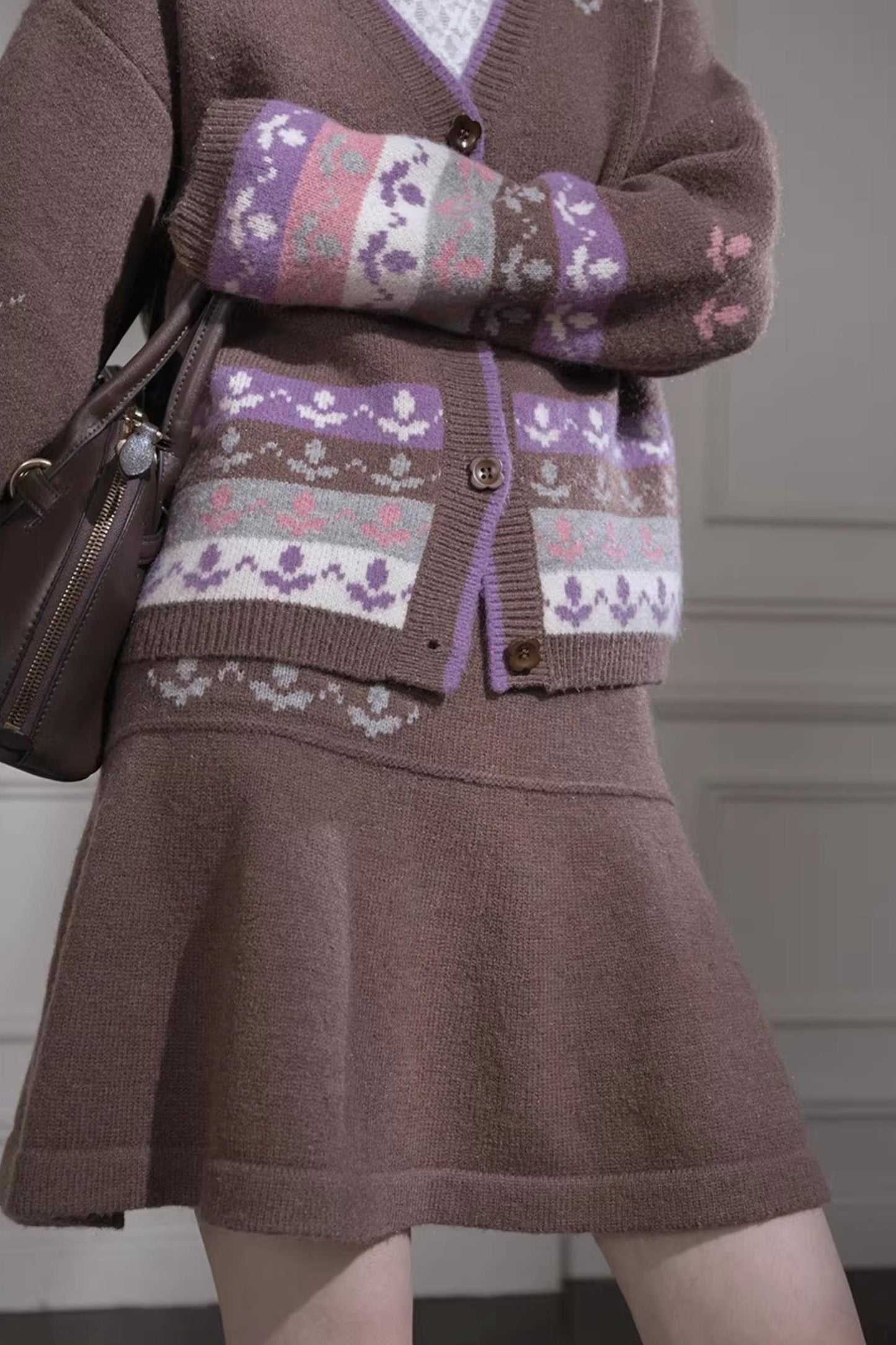 Winter Tulip Wool Cardigan Set