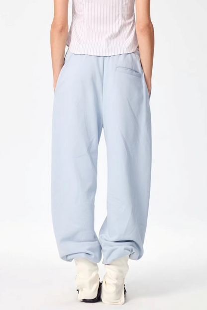 Patchwork Double Waistband Jogger Pants