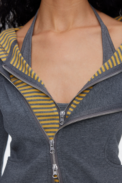 Deconstructed Color-Blocked Sweatshirt