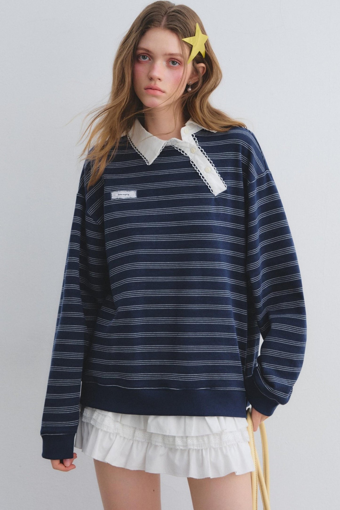 Retro Lace Collar Sweatshirt