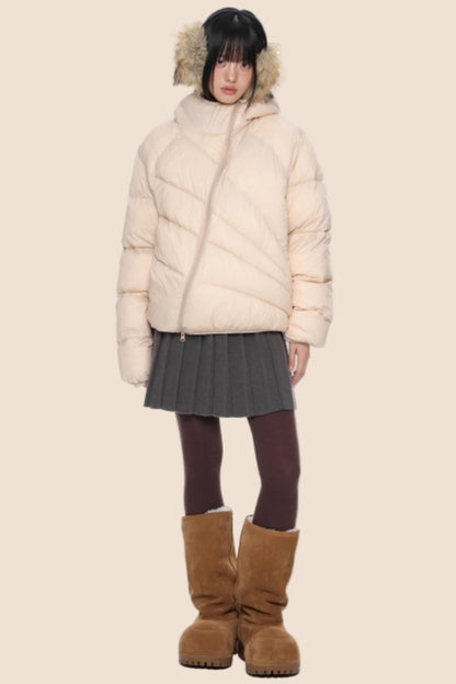 Deconstructed Hooded Down Jacket