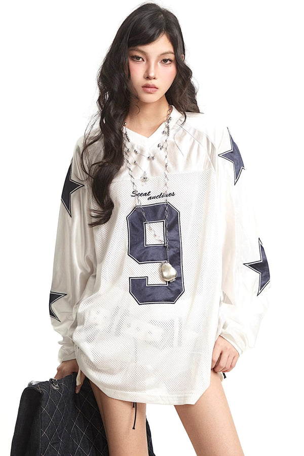 Retro Color-Blocked Jersey Top