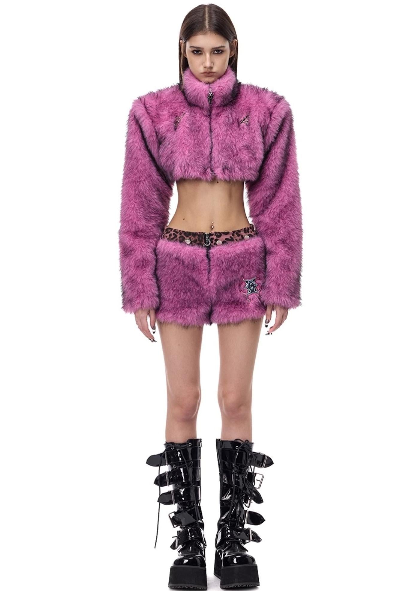 Pink Leopard Ultra-Short Skirt Pants